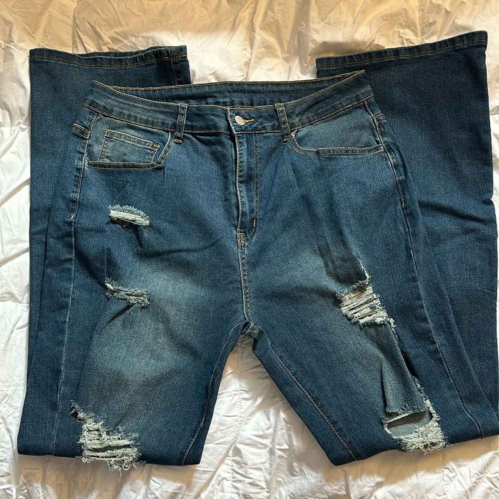 Flared Ripped Jeans